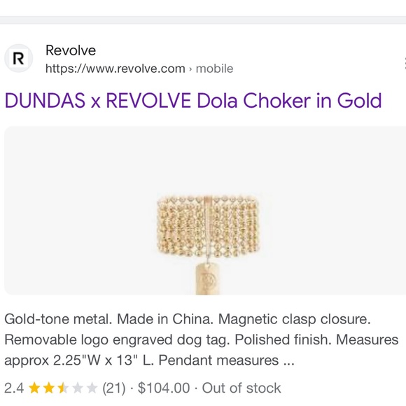 Dundas x Revolve necklace(for thin neck) - Picture 2 of 3